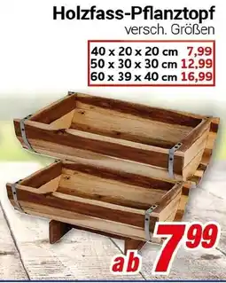 CENTERSHOP Holzfass-Pflanztopf Angebot
