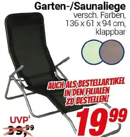 CENTERSHOP Garten-/Saunaliege Angebot