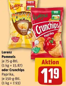 REWE Lorenz Pommels oder Crunchips Angebot