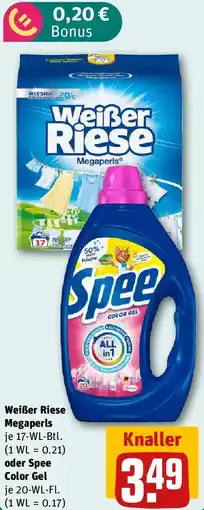 REWE Weißer Riese Megaperls oder Spee Color Gel Angebot