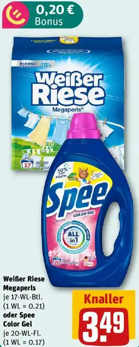 REWE Weißer Riese Megaperls oder Spee Color Gel Angebot