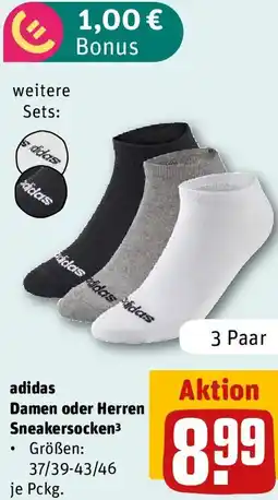 REWE adidas Damen oder Herren Sneakersocken Angebot