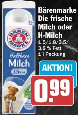 HIT Bärenmarke Die frische Milch oder H-Milch Angebot