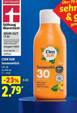 Lidl Cien sun sonnenmilch Angebot