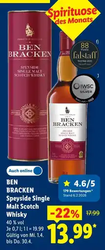 Lidl Ben bracken speyside single malt scotch whisky Angebot