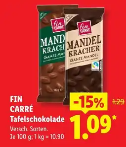 Lidl Fin carré tafelschokolade Angebot