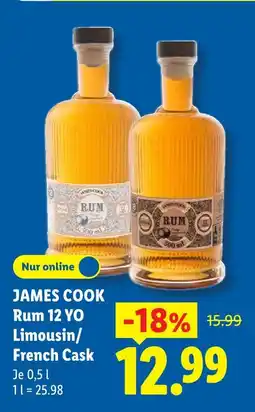 Lidl James cook rum 12 yo limousin/french cask Angebot