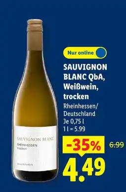 Lidl Sauvignon blanc qba, weißwein, trocken Angebot