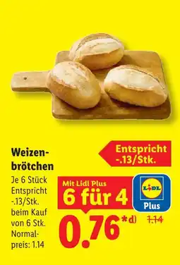 Lidl Weizenbrötchen Angebot