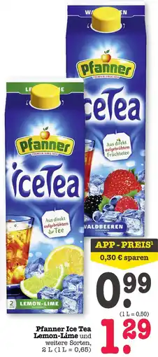 E-Center Pfanner ice tea lemon-lime Angebot