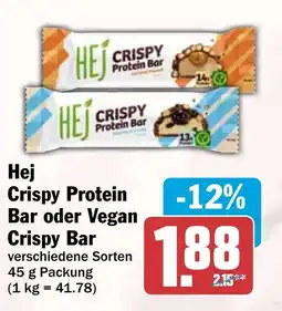 HIT Hej crispy protein bar oder vegan crispy bar Angebot