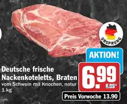 HIT Deutsche frische Nackenkoteletts, Braten Angebot