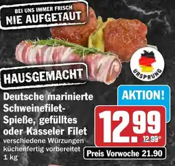 HIT Deutsche marinierte Schweinefilet- Spieße, gefülltes oder Kasseler Filet Angebot