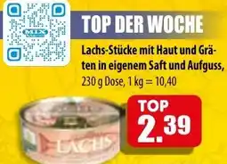 Mix Markt Lachs-Stücke mit Haut und Gräten in eigenem Saft und Aufguss Angebot