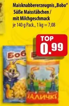 Mix Markt Maisknabbererzeugnis ,,Bobo" Süße Maisstäbchen/ mit Milchgeschmack Angebot