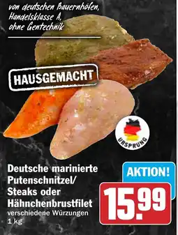 HIT Deutsche marinierte Putenschnitzel / Steaks oder Hähnchenbrustfilet Angebot