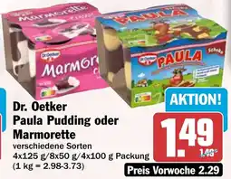 HIT Dr. Oetker Paula Pudding oder Marmorette Angebot
