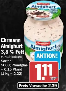 HIT Ehrmann Almighurt 3,8% Fett Angebot