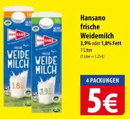Famila Nord Ost Hansano frische Weidemilch Angebot