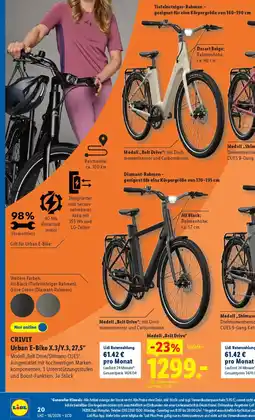 Lidl CRIVIT Urban E-Bike X.3/Y.3,27,5" Modell,,Belt Drive". Angebot