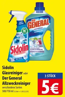 Famila Nord Ost Sidolin Glasreiniger oder Der General Allzweckreiniger Angebot