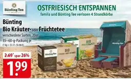 Famila Nord Ost Bunting Tee Bünting Bio Kräuter oder Früchtetee Angebot