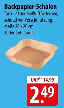 Famila Nord Ost Backpapier-Schalen Angebot