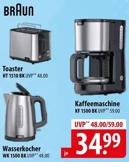 Famila Nord Ost BRAUN Toaster oder Kaffemaschine oder Wasserkocher Angebot