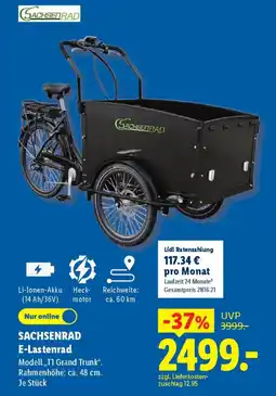 Lidl SACHSENRAD E-Lastenrad Modell,,T1 Grand Trunk". Angebot