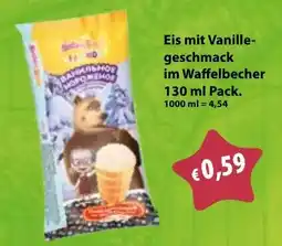 Mix Markt Masha and The Bear Eis mit Vanillegeschmack im Waffelbecher Angebot