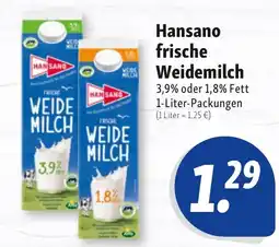 Nah & Frisch Hansano frische Weidemilch Angebot