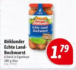 Nah & Frisch Böklunder Echte Land- Bockwurst Angebot