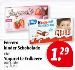 Nah & Frisch Ferrero kinder Schokolade oder Yogurette Erdbeere Angebot