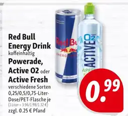 Nah & Frisch Red Bull Energy Drink koffeinhaltig, Powerade, Active 02 oder Active Fresh Angebot