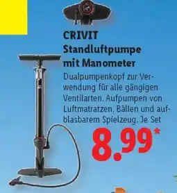 Lidl CRIVIT Standluftpumpe mit Manometer Angebot