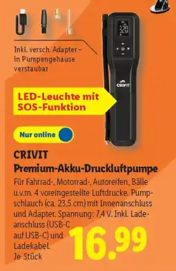 Lidl CRIVIT Premium-Akku-Druckluftpumpe Angebot