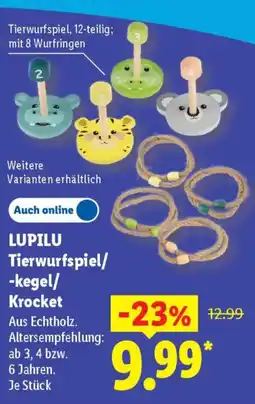 Lidl LUPILU Tierwurfspiel/ -kegel/ Krocket Angebot