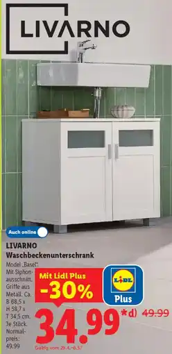 Lidl LIVARNO Waschbeckenunterschrank Model "Basel" Angebot
