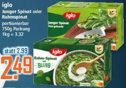 Klaas und Kock iglo Junger Spinat oder Rahmspinat Angebot