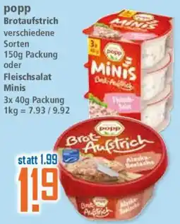 Klaas und Kock popp Brotaufstrich oder Fleischsalat Minis Angebot
