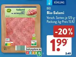 Aldi Süd Bio-Salami Angebot