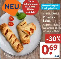Aldi Süd MEINE BACKWELT Pizzastick Salami Angebot