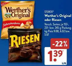 Aldi Süd STORCK Werther's Original oder Riesen Angebot