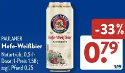 Aldi Süd PAULANER Hefe-Weißbier Angebot