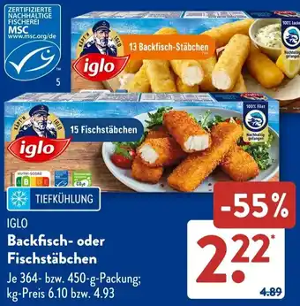 IGLO Backfisch- oder Fischstäbchen