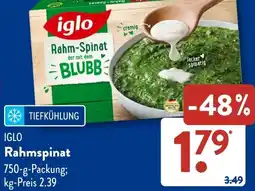 Aldi Süd IGLO Rahmspinat Angebot