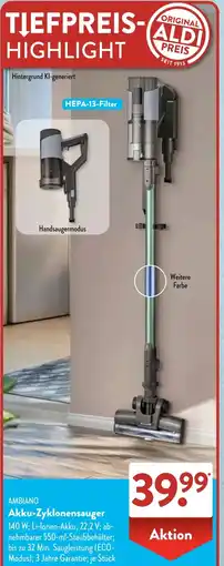 Aldi Süd AMBIANO Akku-Zyklonensauger Angebot