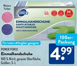 Aldi Süd POWER FORCE Einmalhandschuhe Angebot