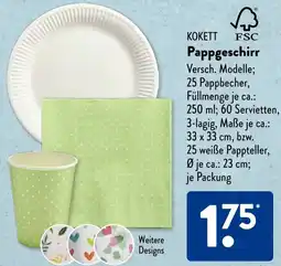 Aldi Süd KOKETT Pappgeschirr Angebot