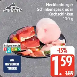 Edeka Gutfleisch Mecklenburger Schinkenspeck oder Kochschinken Angebot